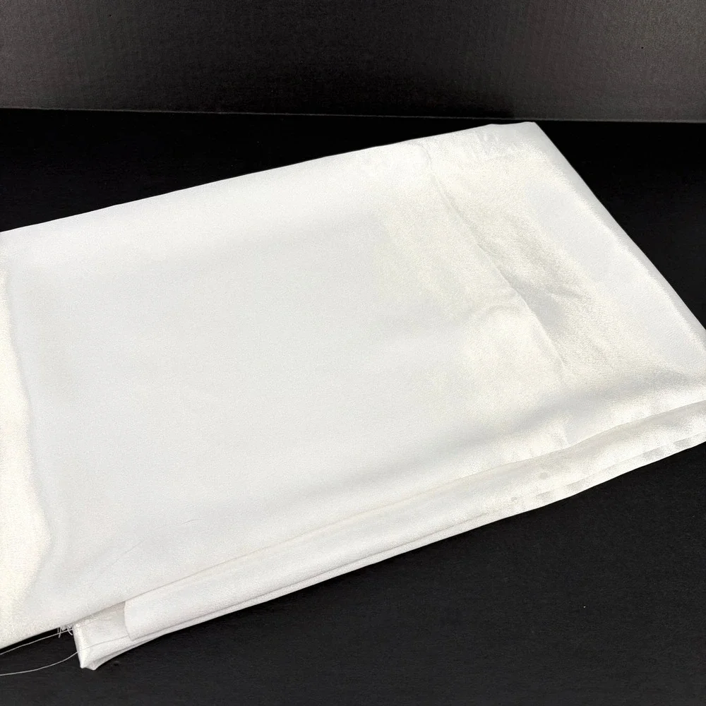 Satin Fabric White 45x73 Silky Shiny Crafting Sewing DIY Bridal Lux Glamour